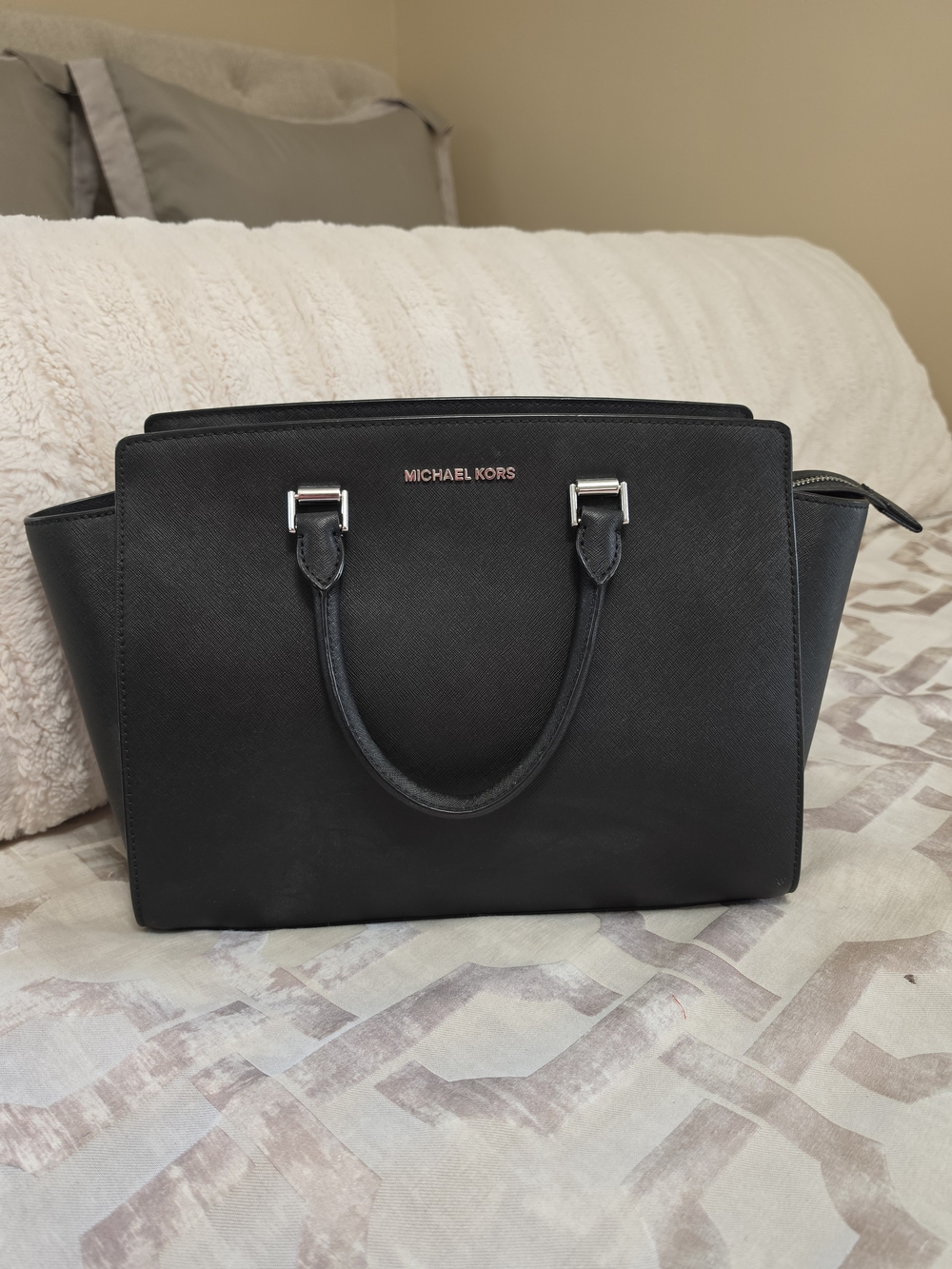 Michael Kors Black Saffiano Leather Satchel